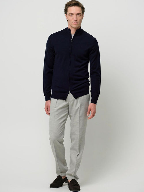 Vest merinowol donkerblauw
