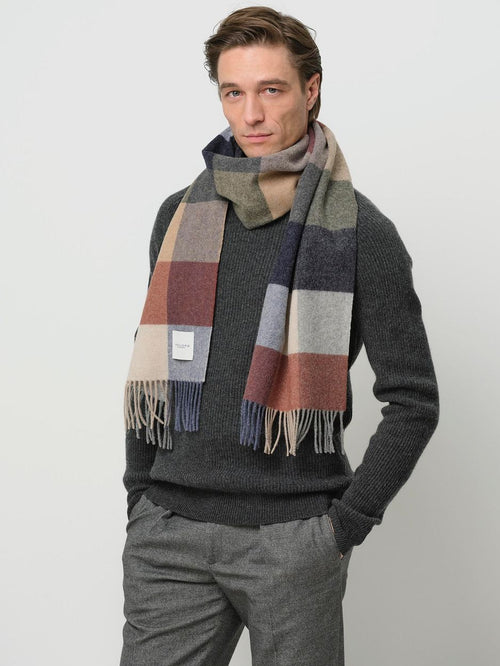 Profuomo sjaal wol ruiten multicolour