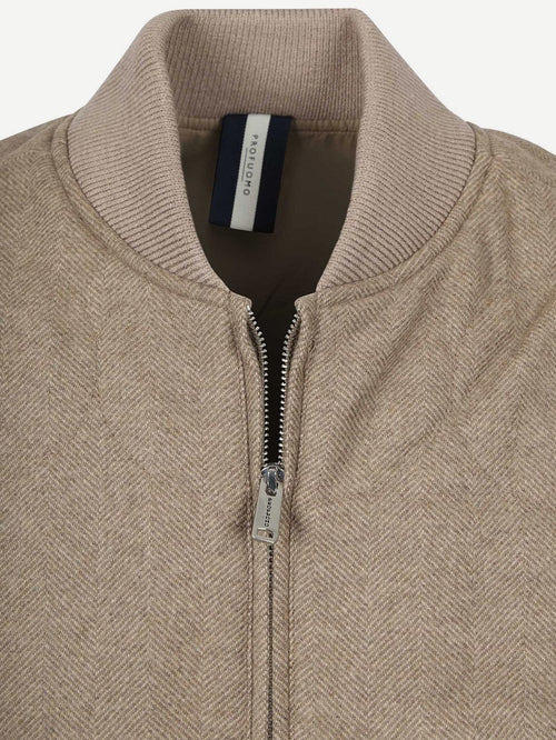 Profuomo herringbone bodywarmer sand | Slim-fit