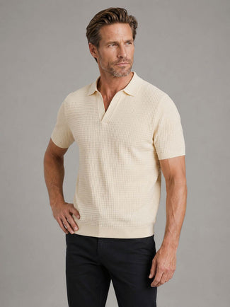 Poloshirt riva structure ecru