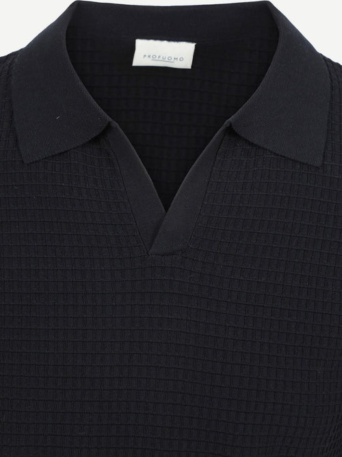 Poloshirt riva structure donkerblauw
