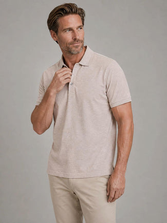 Piqué poloshirt beige