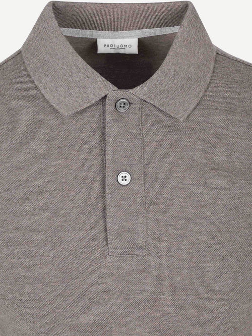 Piqué poloshirt melange bruin