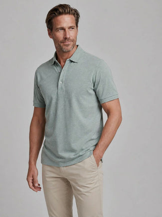 Piqué poloshirt melange groen