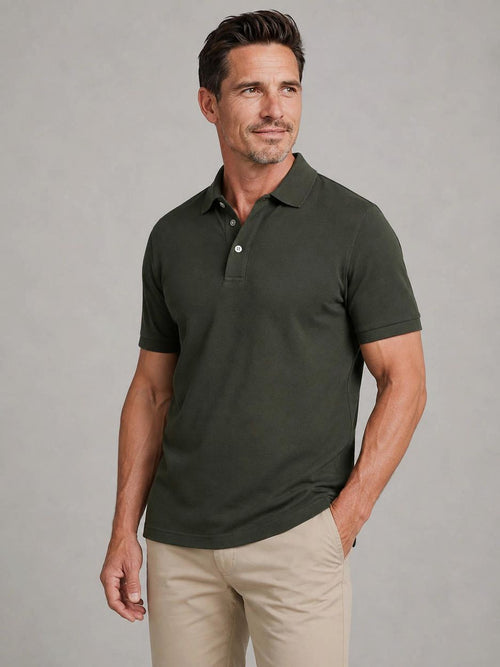 Piqué poloshirt army