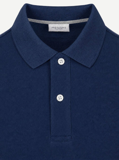 Piqué poloshirt melange indigo