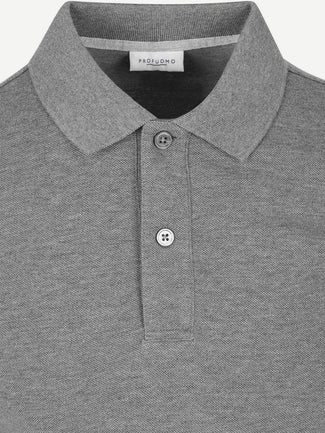 Piqué poloshirt melange grijs