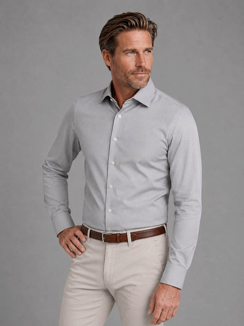 Twill overhemd lichtgroen