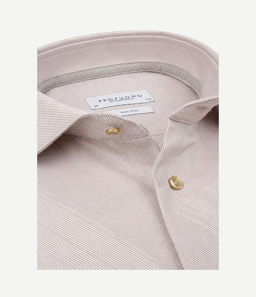 Heavy twill overhemd beige
