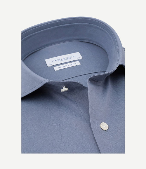 Japanese knitted overhemd indigo
