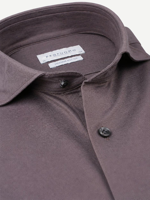 Japanese knitted overhemd mauve