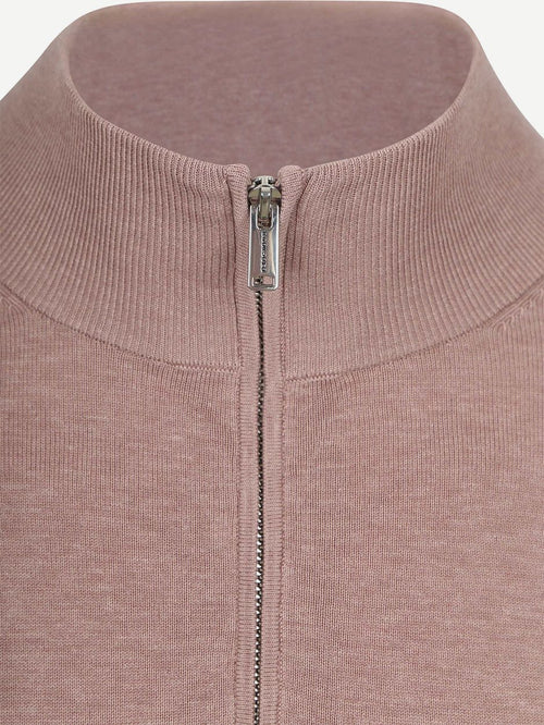 halve rits pullover luxury basic roze