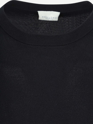 Pullover structure donkerblauw