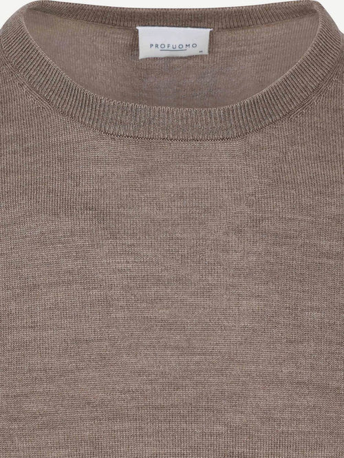 Pullover merinowol bruin