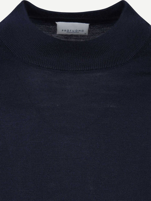 Turtleneck trui merinowol donkerblauw