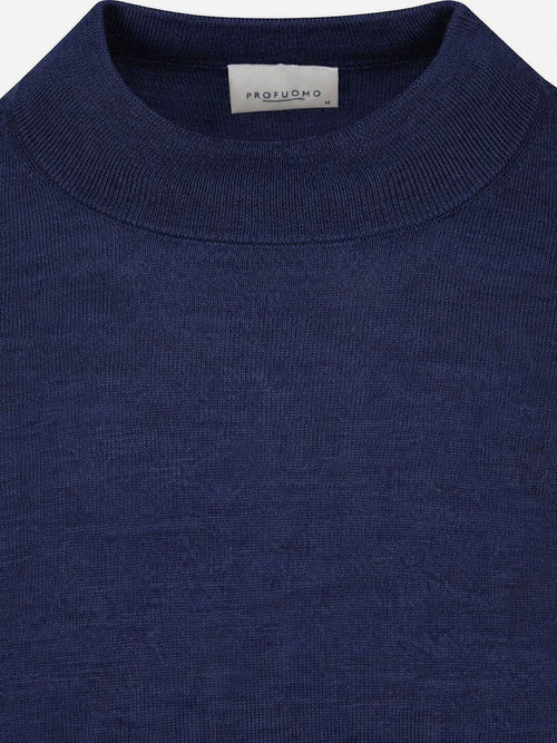 Turtleneck trui merinowol royal blue