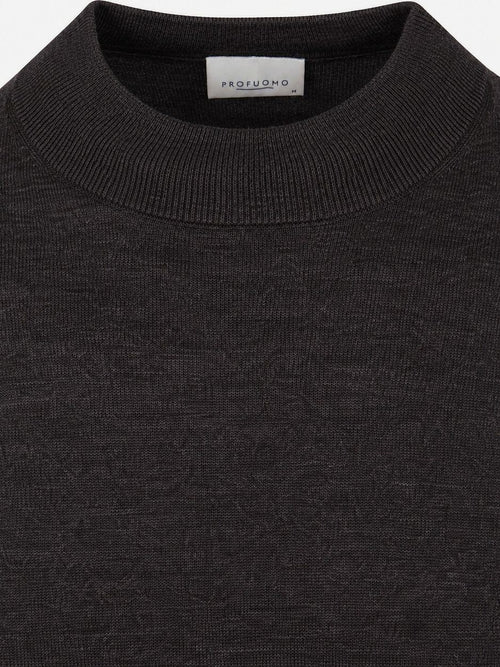 Turtleneck trui merinowol donkerbruin