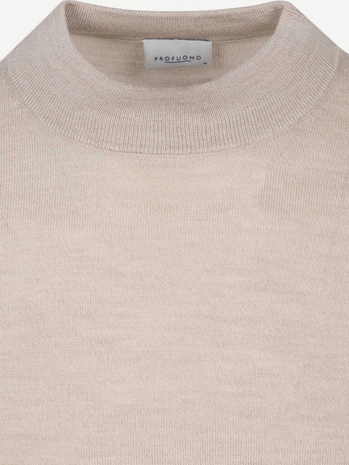 Turtleneck trui merinowol beige