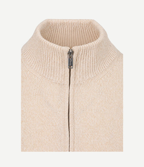 halve rits pullover woolblend sand