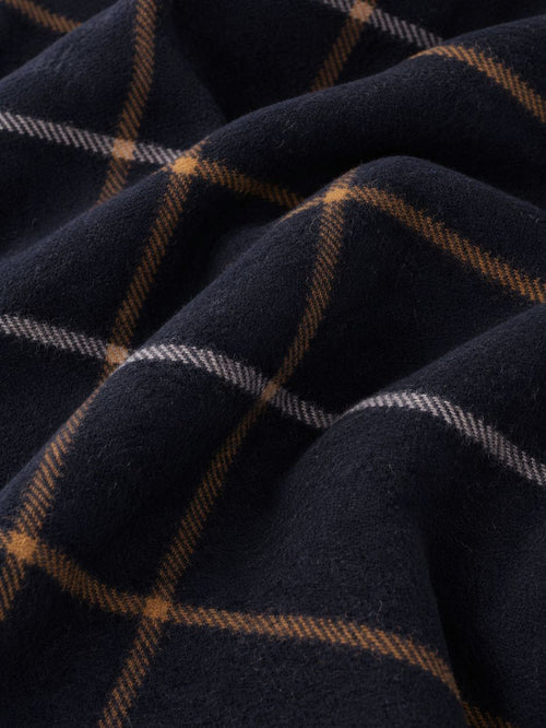 Sjaal lamswol ruiten donkerblauw