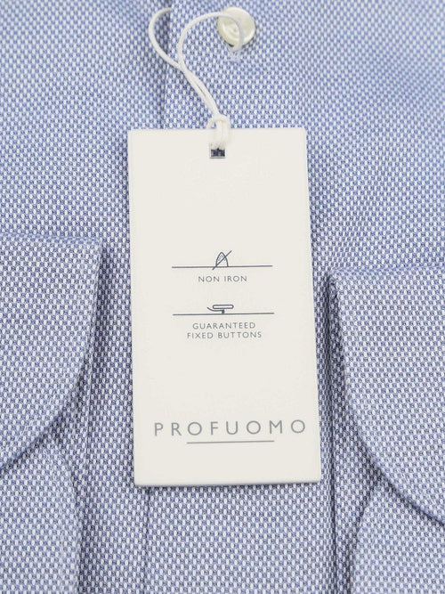 Profuomo basketweave overhemd blauw | Slim-fit