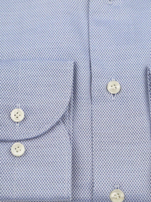Profuomo basketweave overhemd blauw | Slim-fit