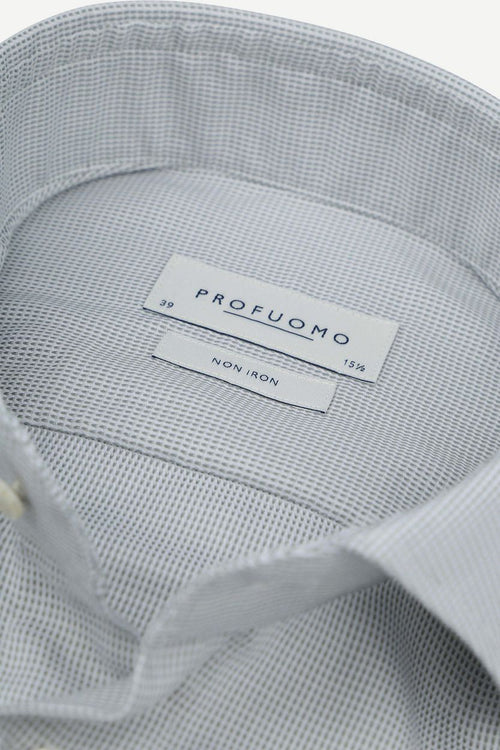 Profuomo dobby overhemd print lichtgroen | Slim-fit
