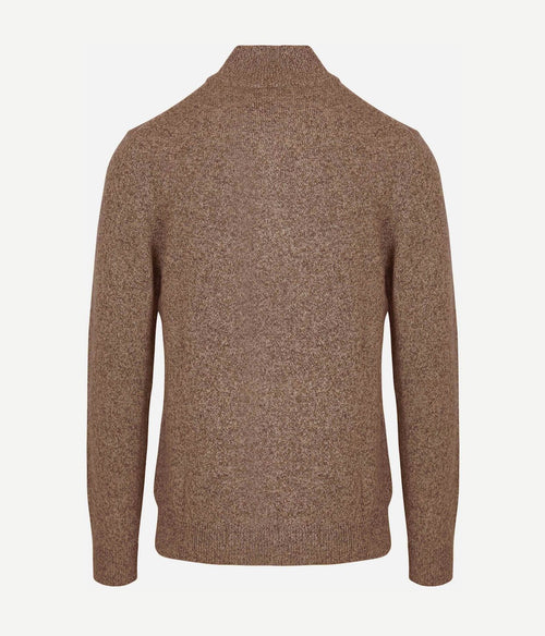 Profuomo halve rits pullover lamswol melange camel
