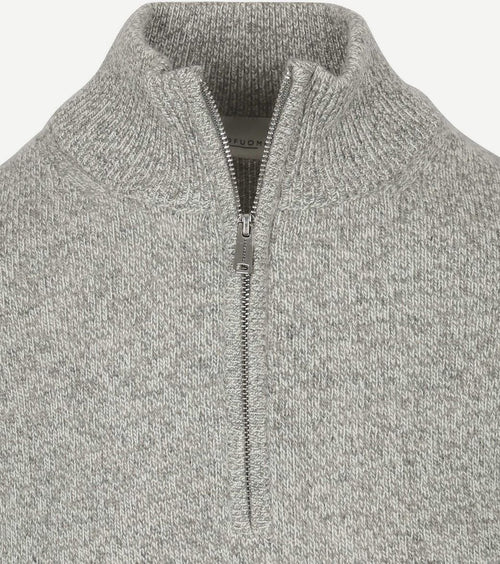 Profuomo halve rits pullover lamswol melange grijs