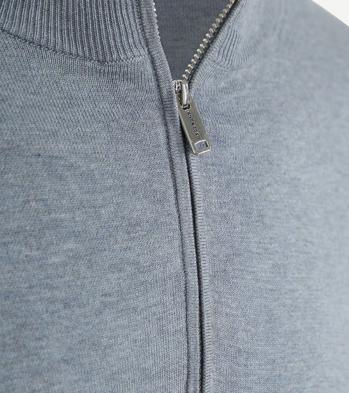 Profuomo halve rits pullover luxury basic blauw