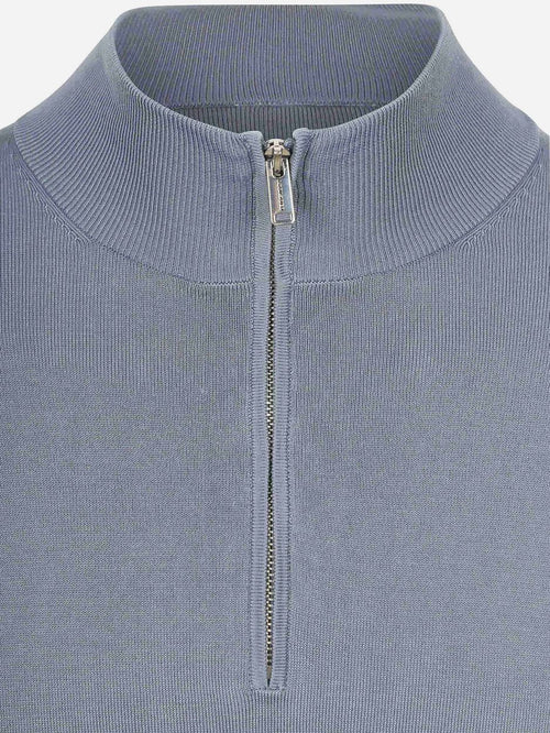 halve rits pullover luxury basic blauw