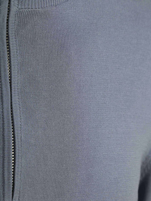 halve rits pullover luxury basic blauw