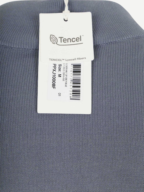 halve rits pullover luxury basic blauw