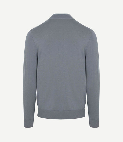 halve rits pullover luxury basic blauw