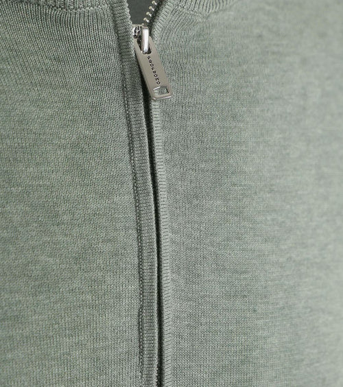 Profuomo halve rits pullover luxury basic groen