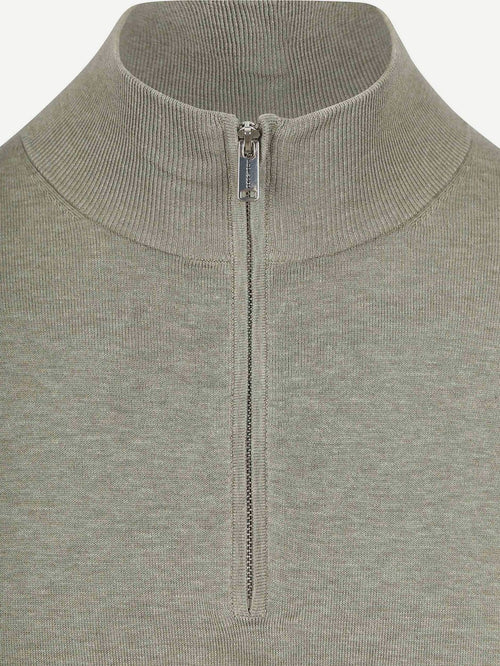 halve rits pullover luxury basic groen