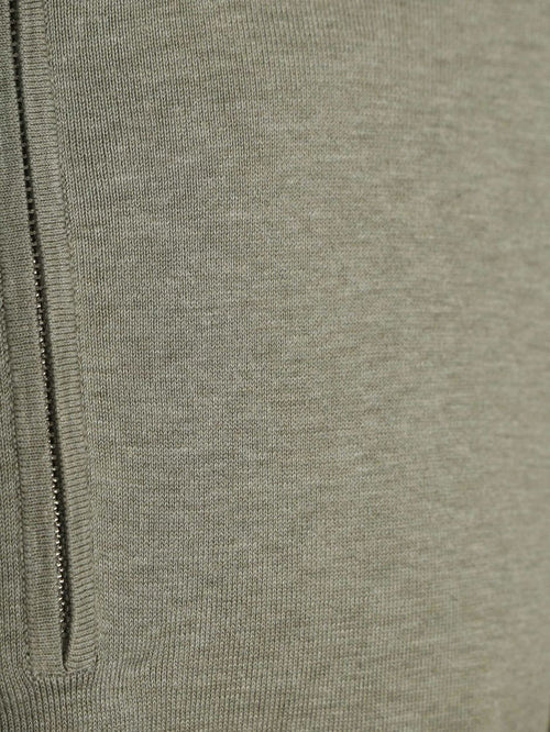 halve rits pullover luxury basic groen