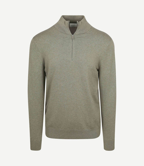 halve rits pullover luxury basic groen
