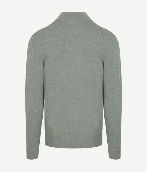 Profuomo halve rits pullover luxury basic groen