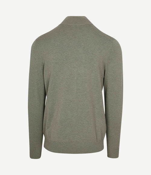 halve rits pullover luxury basic groen