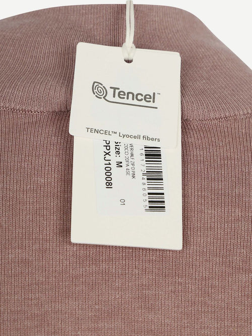 halve rits pullover luxury basic roze
