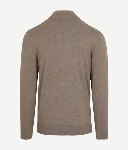 Profuomo halve rits pullover luxury basic taupe