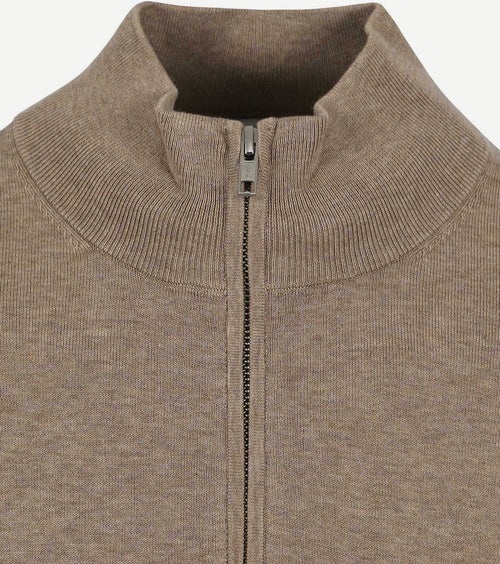 Profuomo halve rits pullover luxury beige