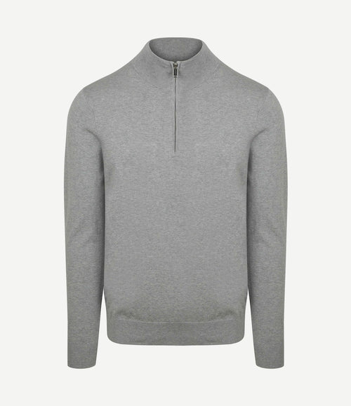 halve rits pullover luxury grijs