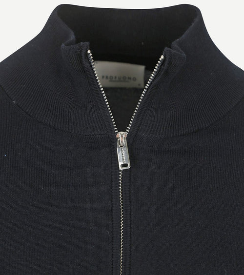 Profuomo halve rits pullover luxury donkerblauw