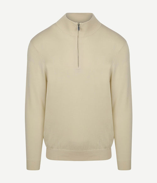 Profuomo halve rits pullover luxury off white