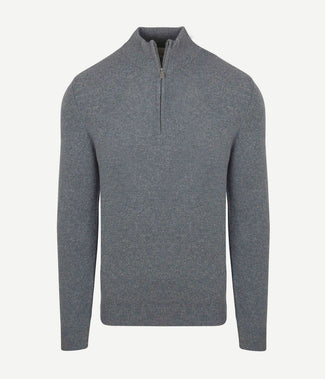 Profuomo halve rits pullover wol blend blauw