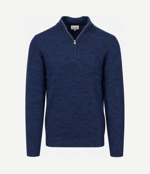 halve rits pullover woolblend royal blue