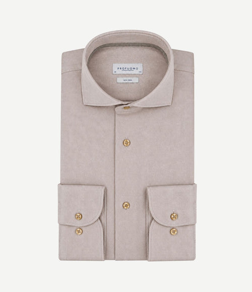 Heavy twill overhemd beige