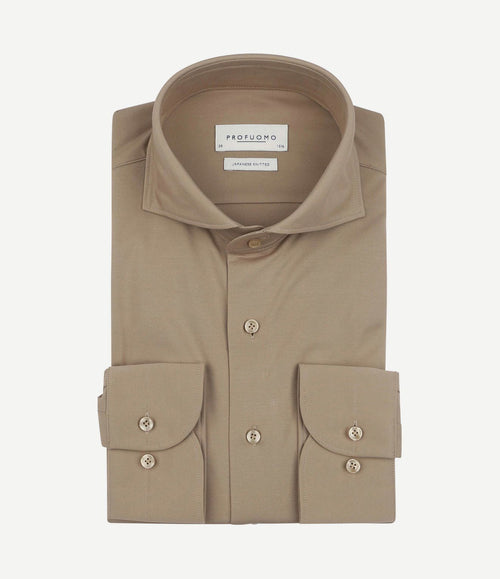 Japanese knitted overhemd beige